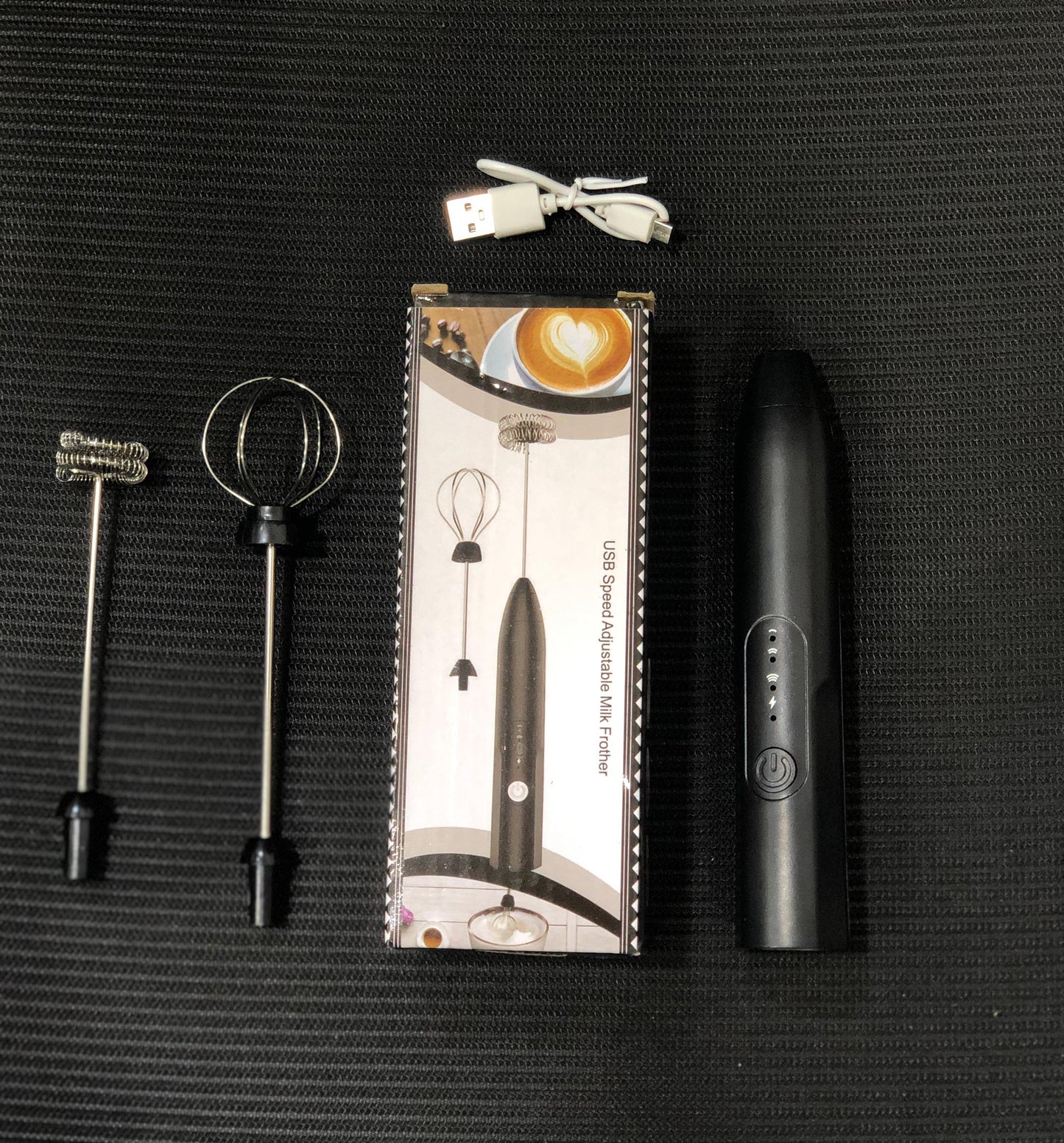 2 In 1 Rechargeable Coffee Beater, Milk Frother Wand (Black Colour)