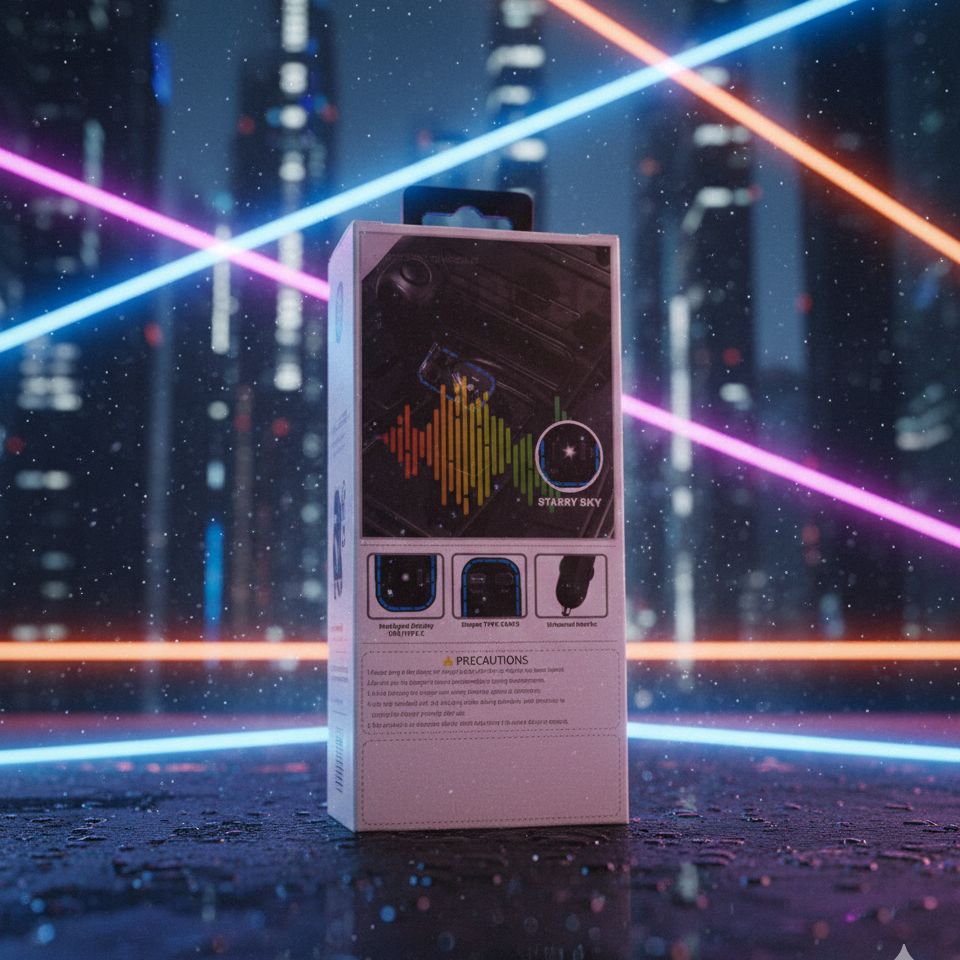 4-In-1 Retractable Car Charger with Star Projection Night Light | Free Home Delivery | COD